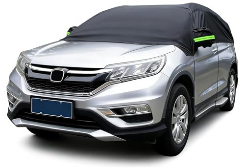 Chingcoo bil presenning halvgarage vattentätt allvädersskydd halvgarage för SUV skydd mot regn damm sol löv svart