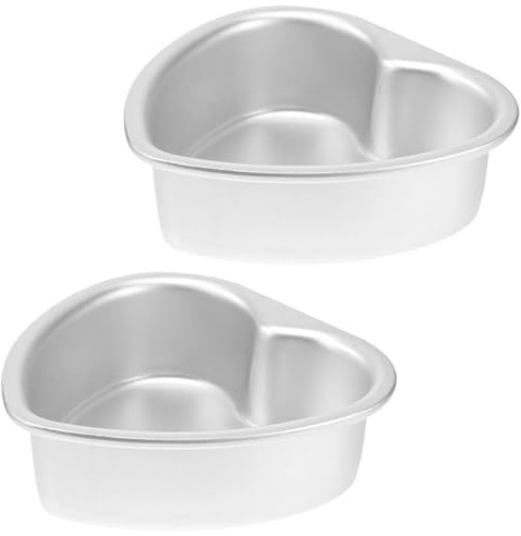 ibasenice Molde para Pasteles Forma de Corazón 15 Cm, 2 Piezas, Acero Inoxidable Fondo Fijo, Moldes para Hornear Reutilizables, Aptos para Horno y Repostería en Casa
