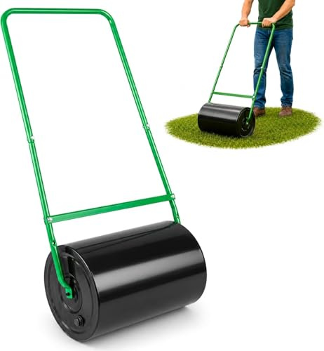 DIVCHI Rasenwalze Schwerlast - Garten Rasenwalze Wassergefüllt oder Sand - Erde und Graswalzen, Nivellierer mit Schabstange Gartengeräte/Rollen für Rasen