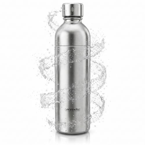 Arendo - Wassersprudler 1000 ml Wasserflasche BPA frei – Edelstahl – Ersatz - kein Plastik - Soda Maker Sodastream