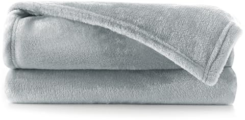 DecoKing Kuscheldecke 200x220 cm Silber Decke Microfaser Tagesdecke Mic | Fleece weich sanft kuschelig Stahl grau Grey Steel Silver