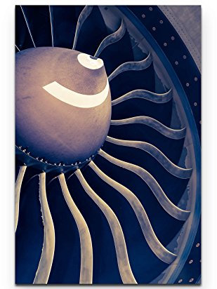 Paul Sinus Art Flugzeug – Turbine - Leinwandbild 90x60cm