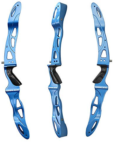MILAEM 25 Zoll Bogenschießen Bogen Riser Aluminiumlegierung ILF Takedown Recurve Bogen Griff Rechtshänder Outdoor Jagd (Blau)