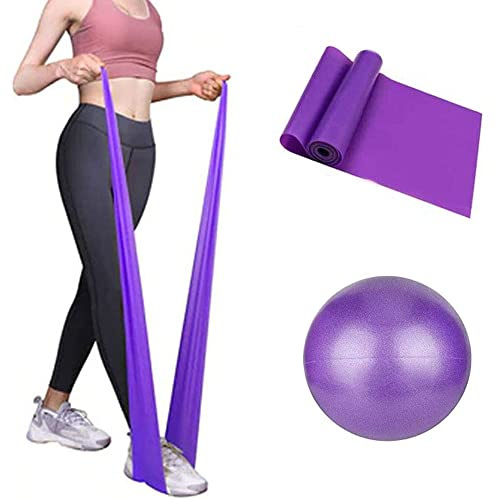 Mabufun Soft Pilates Ball 9 Inch Resistance Band and Exercise Ball 23cm Barre Pilates Yoga Ball Core Training and Physical Therapy Improves Balance