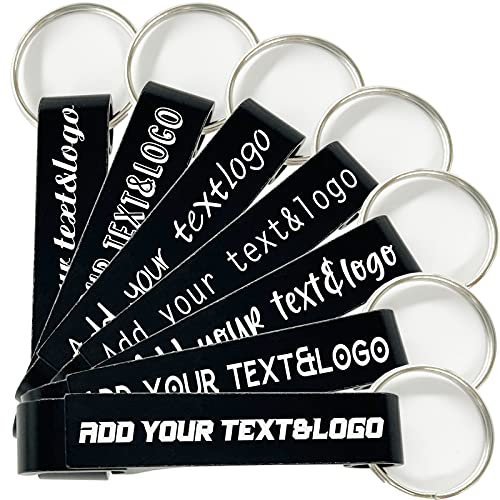 50 Pcs Personalised Bottle Opener Keyring,Engraved Name,Text,Logo,Novelty Metal Custom Bottle Opener Keychain Customised Gift for Wedding Favour Party Favour Birthday Anniversary,Black