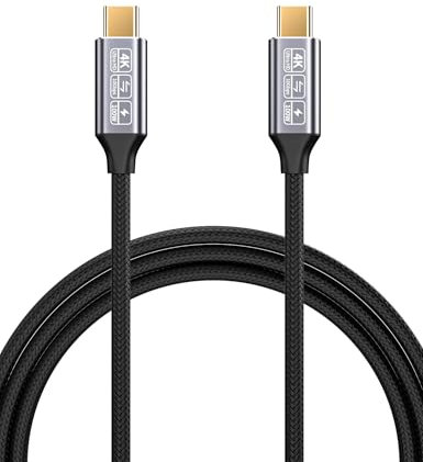 USB-C to USB-C 3.1 Gen2 Cable 10Gbps Data Transfer, 100W 20V/5A USB Type C PD Fast Charging Cable 4K Video Output Compatible with Thunderbolt 3, MacBook Pro, Galaxy S21 (3M)