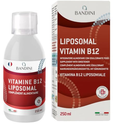 Bandini® Liposomal Vitamin B12 Liquid | 1000 mcg per Serving (5ml) | Pure Methylcobalamin Supplement | High Strength, High Bioavailability & Absorption | Tiredness, Fatigue, Immunity Support | Vegan