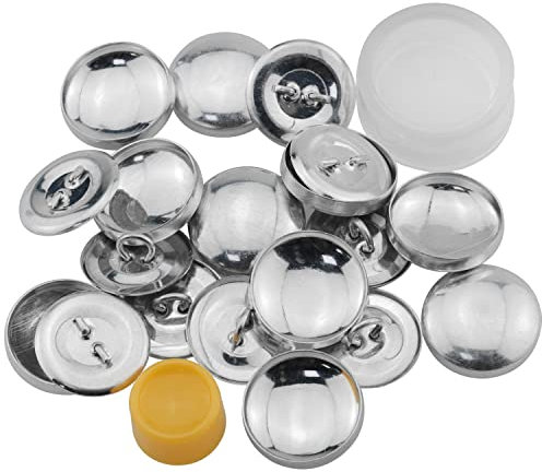 Cover Button Kit MTQY 10Sets 20mm Cloth Fabric Covered Round Flat Back Aluminum Buttons DIY Button Craft Kits with Buckle Making Tool for DIY Sewing Bags Crafts Sofa Upholstery