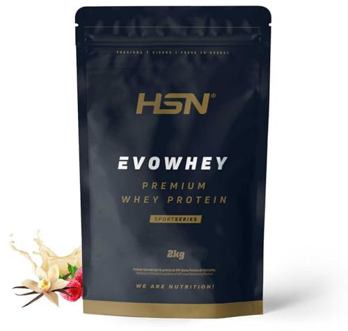 HSN Evowhey Protein | Frambuesa Vainilla 2Kg | Concentrado de Proteína de Suero | 100% Whey Protein Concentrate (WPC) | No Incluye Dosificador | No-GMO, Vegetariano, Sin Gluten ni Soja