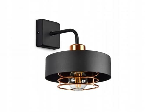 FKL DESIGN Home Deco Deckenlampe Pendellampe Hängelampe Wandlampe Leuchte Pendelleuchte Schwarz Weiß Kupfer Lampe aus Serie 754K (Schwarz, Wandlampe 754K-W1)