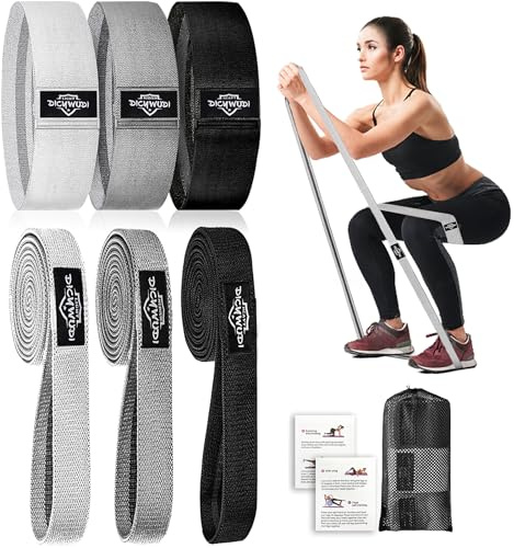 DICYWUDI Fabric Resistance Bands for Working Out, 3Pack or 6Pack Non-Slip Exercise Bands for Women and Men, Fabric Booty Bands for Home, Exercise Fitness, Pilates, Stretching
