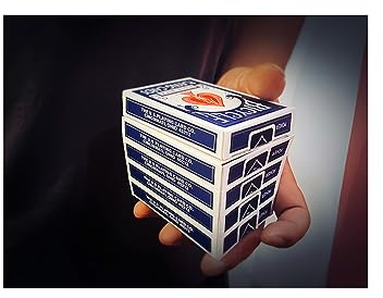 ZQION Vanishing Decks Karte, Zaubertricks, mehrere Decks verschwinden in einem Deck, Magia, Nahaufnahme, Illusionen, Gimmicks, Mentalismus-Requisiten (blaue Farbe)
