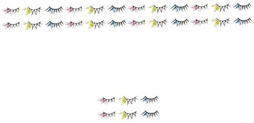 FOMIYES 15paare Falsche Wimpern Glitzer Bunte Wimpern Für Party Cosplay Alltag Fluffige Dramatische Augenaufschläge Für Frauen Und Mädchen Schnelle Verwandlung Leicht Zu Tragen