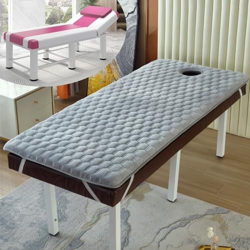 Topper per Letto con Ciglia di Spessore 3/4/5/6/7cm,Coprimaterasso in Memory Foam per Lettino da Massaggio con Fori Respirazione,con Testata Quadrata/Tonda/Trapezoidale,7cm/2.8in,S 70x185cm