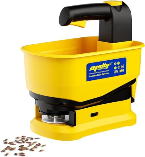 Mellif Cordless Seed Spreader for 18V -Capacity 5.5L Handheld Power Spreaders With Variable Flow Rate,Adjustable Scatter Width,for Grass Seed, Feed and Fertiliser(Battery Not Included)-Orange