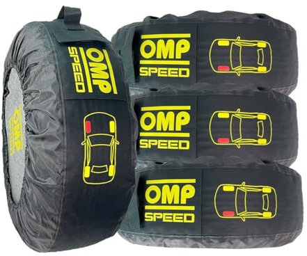 OMP Speed Set di 4 coprisedili universali, per riporre e trasportare pneumatici/ruote, con tasca per viti e protezione anteriore, ideali per auto e SUV