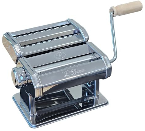 “L’Alunno” Pasta Maker Machine by PastaVirtuoso - Hand Crank Machine for Pasta Dough and Noodles - Easy to Use Manual Kitchen Appliance for Tagliatelli, Spaghetti, Lasagna, Ravioli and More!