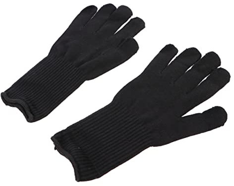 DOITOOL Hitzebeständige Handschuhe zum Hitzeschutz 2 Paar aus Baumwolle mit Verlängertem Design in Schwarz Beim Arbeiten mit Lockenstab und Haarglätter