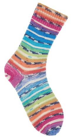 Rico Design Superba Bamboo Strickwolle 4-fädig 100g 420m Nadelstärke 2-3 für Socken Ganzjährig Waschbar 40°C 50% Schurwolle 25% Polyamid 25% Viskose