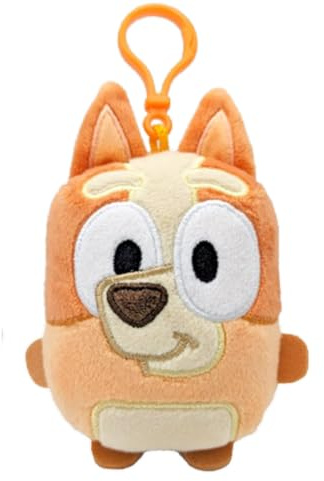 Bluey 90282 Bingo Mini Llavero de Peluche con Clip para Bolsa, Multicolor, Talla Única, Multicolor, Talla única
