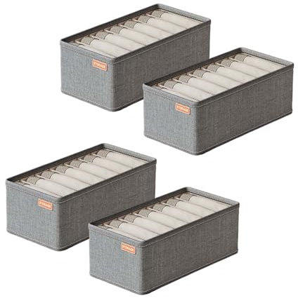 TwistedGrove Kleiderschrank|Schubladen Organizer,4 Set,waschbar,faltbar,Schrank-Organizer für Unterwäsche,Socken,gebunden,Hemd