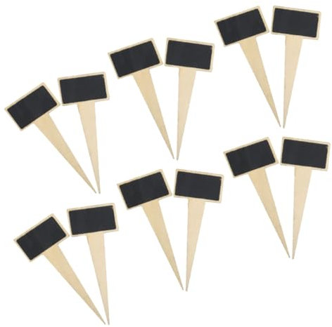 BCOATH 12stücke Teiliges Holz-schiefertafeln Für Gartenpflanzen Mit Abwischbaren Markern Robuste Schwarze Tafelstecker Beschriftbare Holzschildchen Für Blumentöpfe Und Dekoration