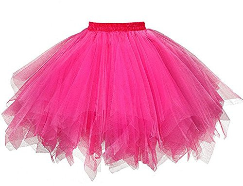 Petticoat Damen Karneval Kostüm Tüllrock Weiß 50er Tütü Rock Kurz Ballett Unterrock 50er Rockabilly Kleid Ballet Firt Tütü Schwarz Rosa Tanzkleid Unterkleid Faschingskostüme Festliche Tüll Crinoline