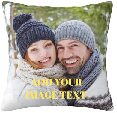 NIUBI Coussin personnalisé.Coussin Photo Personnalisée, Impression Recto-Verso.(40 * 40cm) pour Anniversaire, Noël, Décoration Chambre, Cadeaux Commémoratifs Familiaux