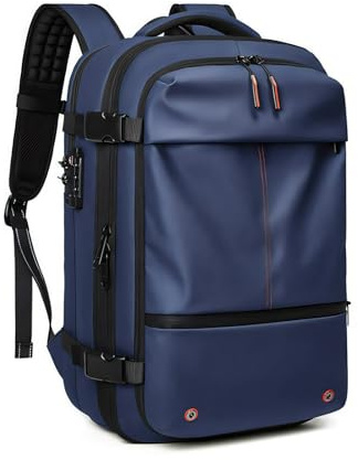 Gafutozm Sac Compresseur avec Pompe, 2025 Sac à Dos Extensible Et étanche pour Aspirateur, Sac à Dos de Voyage pour Bagage à Main 60 L (Bleu)