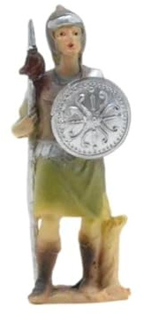Zh T2 Soldado Figura DE BELÉN - Figura de General Romano, Soldado, Accesorio de Belén, Gladiador, Figura de Resina, 11 cm.