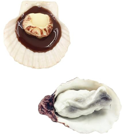 Veemoon En Plastique Huitre Pouet Pouet - 2Pcs Huitre Plastique Réaliste Pour Jeu De Cuisine Et Affichage De Fruits De Mer - Idéal Pour Enfants Et Activités Ludiques