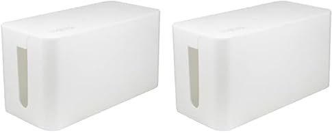 LogiLink KAB0061 - Kabelbox klein (235 x 115 x 120 mm), weiß (Packung mit 2)