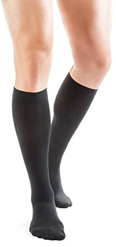 Relaxsan Medicale M1550S (Nero, L-Short) Calze Compressione Graduata Donna Uomo classe 1 – K1, Gambaletti 15-21 MmHg Fibra Riciclata