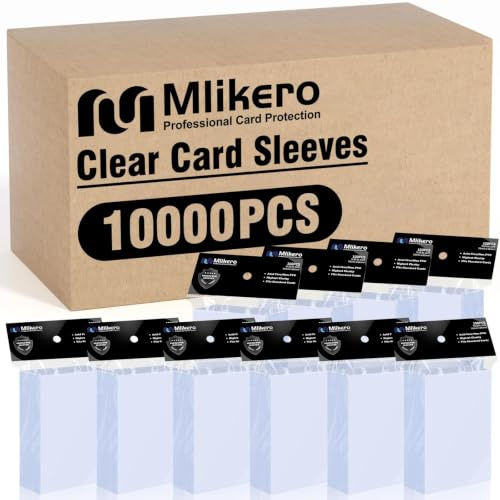 Mlikero 10.000 Kartenhüllen, transparent, weiche Sammelkartenhüllen, Polypropylen (PP), passend für MTG, TCG, Baseball, Fußball, Spielkarten