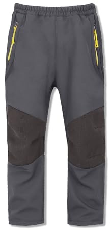 OPLERT Pantalon Softshell pour Enfants, Pantalon de Ski doublé, imperméable et Thermique, pour garçons et Filles, pour l'hiver et Les activités de Plein air