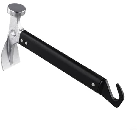 All in One Camping Hammer Edelstahl Werkzeug mit Nagelzieher und ergonomischem Griff