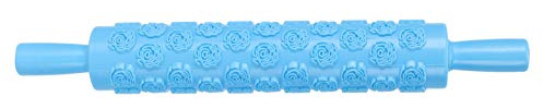 Nikou Fondant Rolling Pin Tool, Plastic Embossing Roller with Rose Pattern, Cake Decorating Supplies, Engraved Roller for Pastry, 40 cm Long, Baking