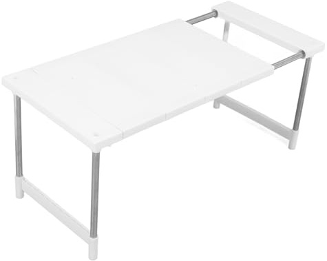 STOBAZA Étagère de Cuisine Extensible Acier Inoxydable Support de Four Réglable Rangement sous Évier Polyvalent pour Organisation Comptoir et Micro-Ondes