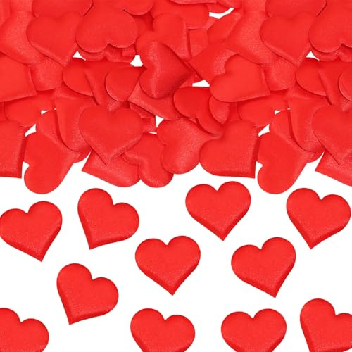 100 Stück Herz Konfetti Tisch Streu Deko, Herz Blütenblätter Romantische Dekoration, Rot Herzen Deko Confetti, Künstliche Herzkonfetti, für Valentinstag Hochzeit Jubiläen Geburtstag Party