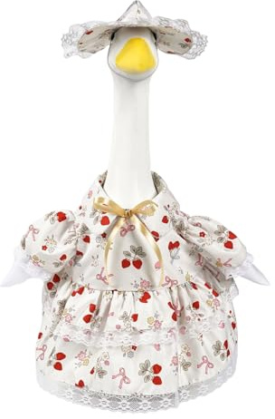 Decoración de Jardín con Ropa para Ganso - 58cm Vestido Pastoral de Primavera con Sombrero | Accesorios Para Gansos De Jardín - Para Navidad Cumpleaños Acción De Gracias Fiesta Y Patio Exterior