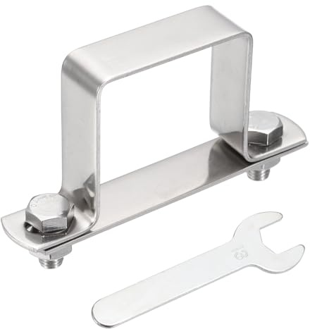QUARKZMAN Soporte En Forma De U Para Tubo Cuadrado 50x50mm Abrazadera De Correa Cuadrada De Acero Inoxidable 304 Con Placa De Tornillos Tuercas Y Llave