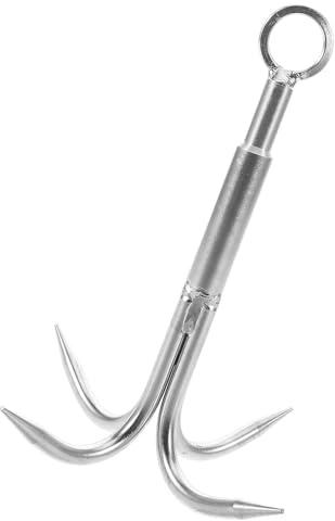 Healvian Ancla De Acero Inoxidable con 4 Garras Gancho Pesca para Barco Y Muelle Gancho Escalada Y Anclaje para Actividades Al Aire Libre