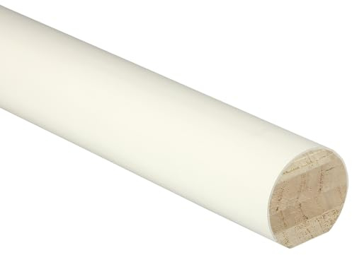 Jackson Woodturners 54mm Mopstick Handrail – Solid Wood Round Stair Handrail – Oak, Pine, Hemlock or Primed (White) – 1.8m, 2.4m, 3.6m, 4.2m (Primed (White), 1800mm)