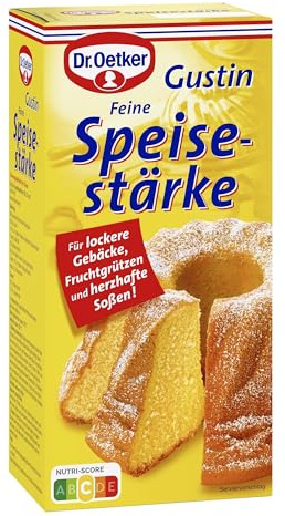 Dr. Oetker Gustin Feine Speisestärke, 6 x 400 g, reine Maisstärke zum Kochen & Backen, Bindemittel für Soßen, zur Verfeinerung von Teig & Gebäck, vegan