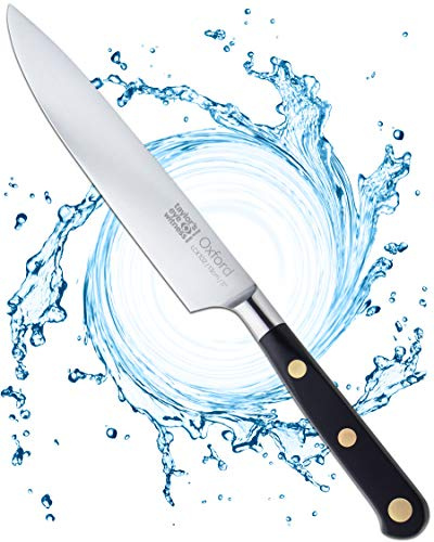 Taylors Eye Witness Oxford Professional All Purpose Knife - 13cm/5” Full Tang Blade, Forged Taper Ground Stainless Steel. Traditional Triple Brass Rivet Comfort Handle. Sharper for Longer