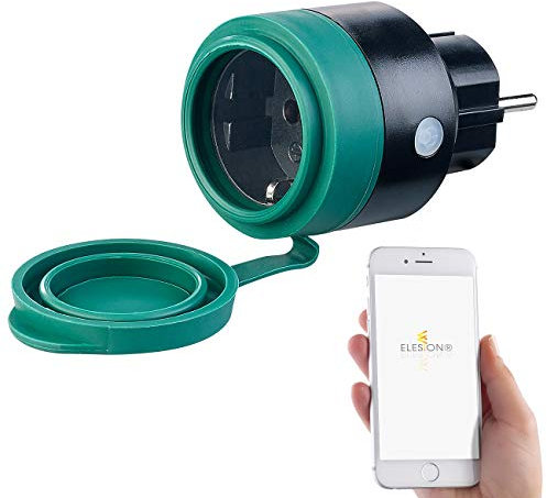 Luminea Home Control Alexa Außensteckdose: Outdoor-WLAN-Mini-Steckdose, für Alexa, Siri & Google Assistant, 16 A (Outdoor Steckdose Smart, Wlansteckdose, Energiemessgerät)