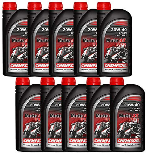 SCT Germany 10 x 1 Liter, Chempioil Moto 4T Ultra 20W-40 Motorradöl MA2