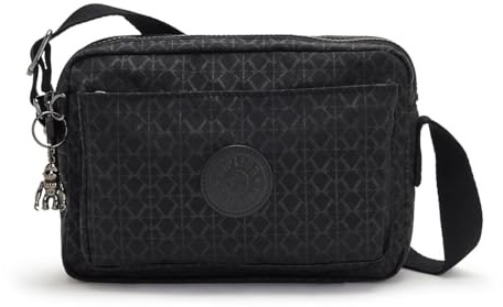 Kipling ABANU M Mittelgroße Umhängetasche, Signature Emb (Schwarz)