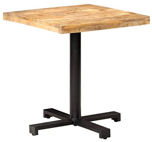 vidaXL Raues Mangoholz Bistrotisch Bartisch Stehtisch Tresentisch Küchentisch Esstisch Bartresen Tisch Loungetisch Quadratisch 70x70x75cm