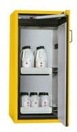 Denios 218449 Asecos One-Touch Feuerbeständiger Gefahrstoffschrank, 2 Auszugswannen, Türanschlag Rechts, Gelb, 616mm Länge, 596mm Breite, 1298mm Höhe